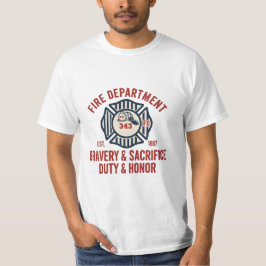 Camiseta Firefighter 343 Bravery Sacrifice Duty Honor 