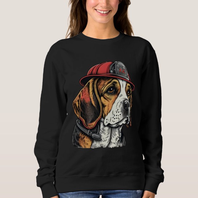 Camiseta FireFighter Beagle Dog For Beagle Dad Fire Fighter (Frente)