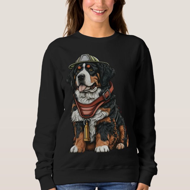 Camiseta FireFighter Dog For Bernese Mountain Dad Fire Figh (Frente)