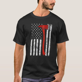 Camiseta Firefighter Fireman Firefighting Patriotic America