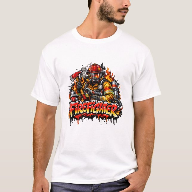 Camiseta Firefighter Graffiti Street Art Design (Frente)