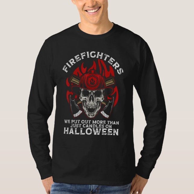 Camiseta Firefighter Halloween Fireman Halloween Party Fire (Frente)