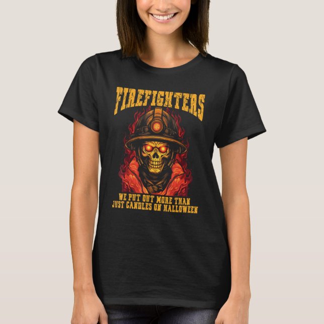 Camiseta Firefighter Halloween Fireman Halloween Party Fire (Frente)