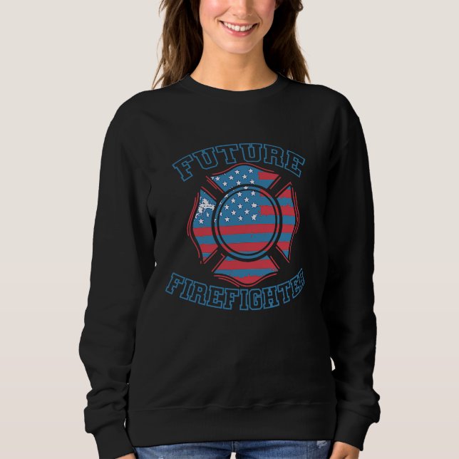 Camiseta Firefighter USA Flag Future Firefighter (Frente)