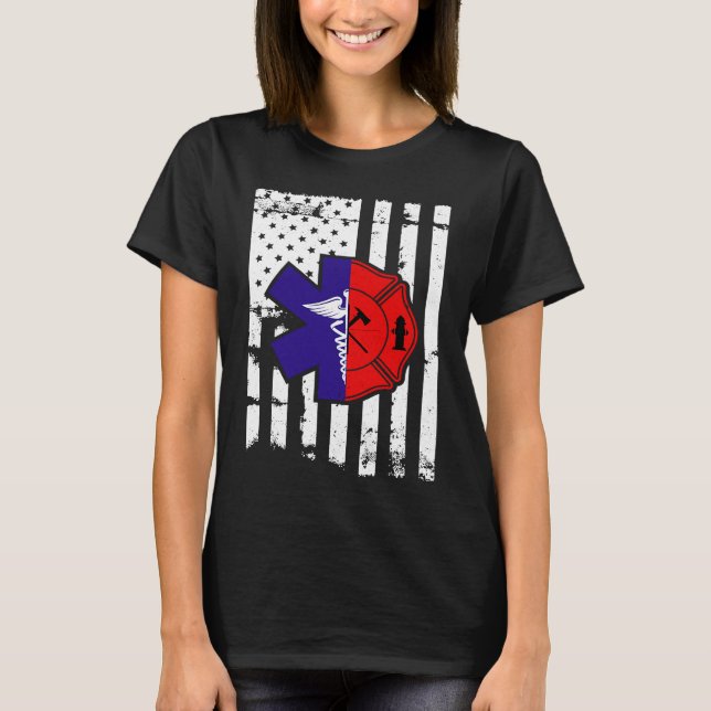 Camiseta Fireman  for all Fire Heros & Red Line Fans Firefi (Frente)