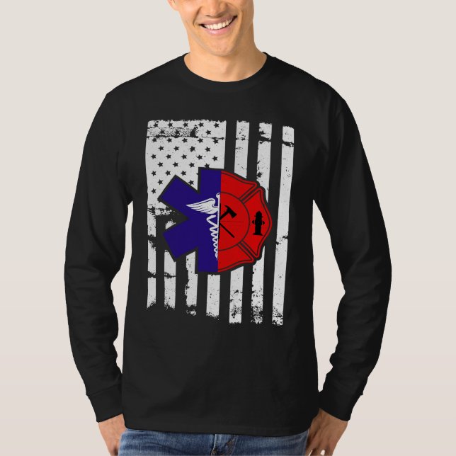 Camiseta Fireman  for all Fire Heros & Red Line Fans Firefi (Frente)