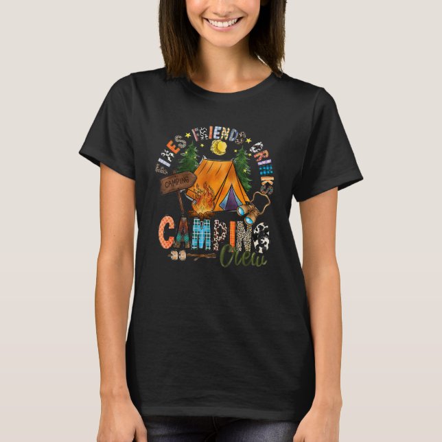 Camiseta Fires Friends Drinks Camping Crew Campers (Frente)