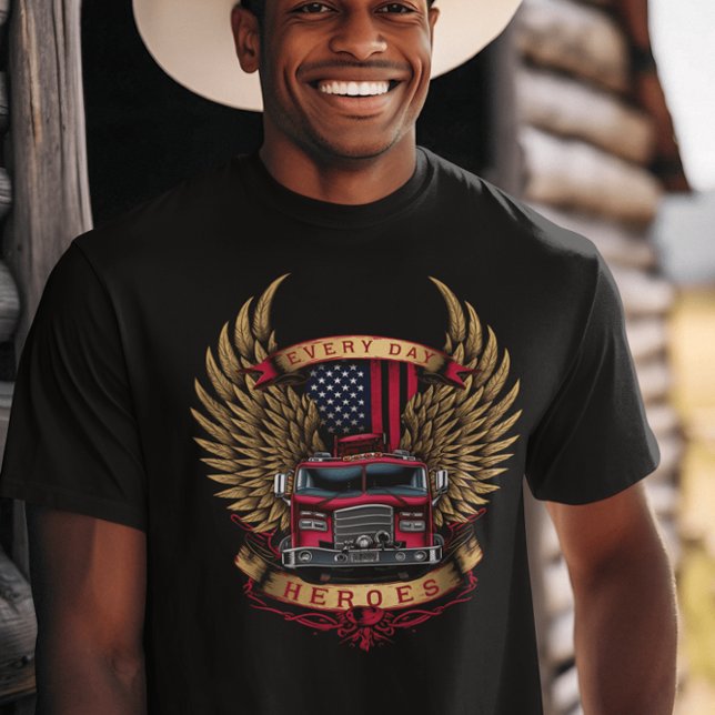 Camiseta Firetruck Heroes With Wings (Criador carregado)