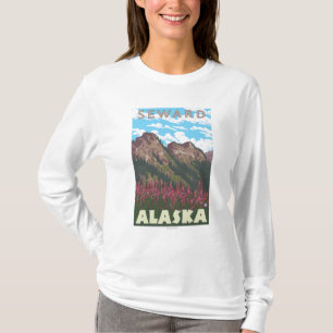 Camiseta Fireweed & montanhas - Seward, Alaska