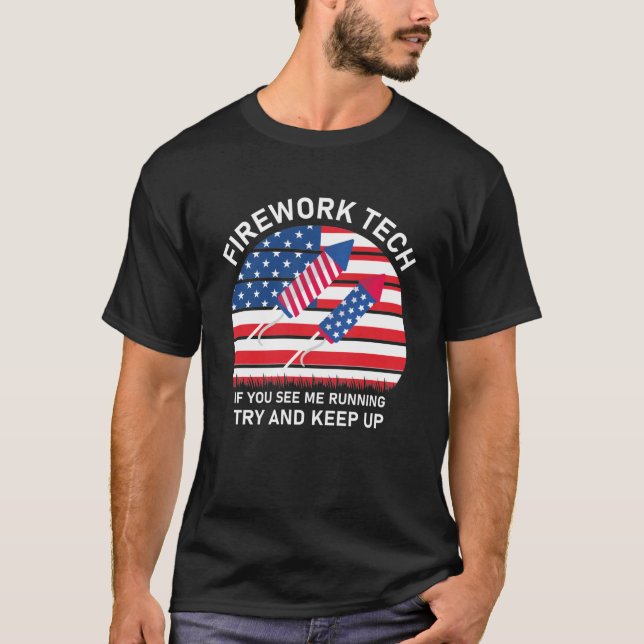 Camiseta Firework Tech se me vires a correr, tenta manter (Frente)