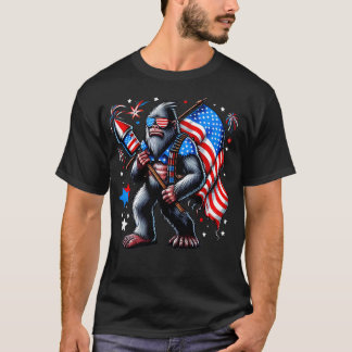 Camiseta Fireworks 4 de julho Funny American Flag USA Desi