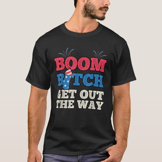 Camiseta Fireworks Disparando diretor do sistema Funny Boom (Frente)