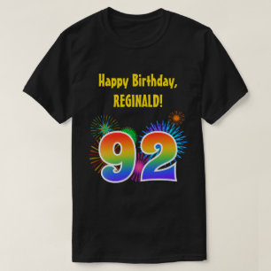 Camiseta Fireworks divertido + Rainbow Pattern "92" Anivers