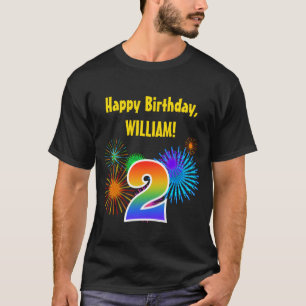 Camiseta Fireworks divertido + Rainbow Patterno "2" Anivers
