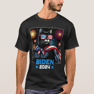 Camiseta Fireworks Presidente Biden 2024 Black Cat