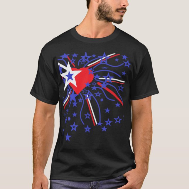 Camiseta Fireworks Red White e Blue (Frente)