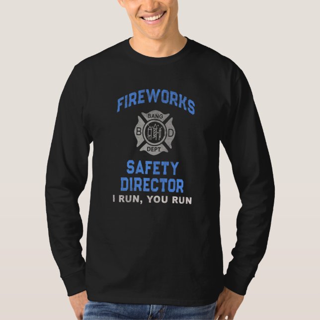 Camiseta Fireworks Safety Diretor Run Firefighter America (Frente)