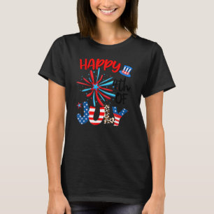 Camiseta Fireworks Star Lepard Fireworks American Happy 4th