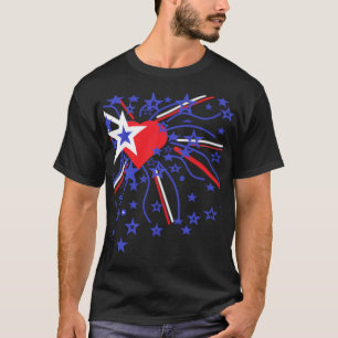 Camiseta Fireworks Vermelho Branco e Azul
