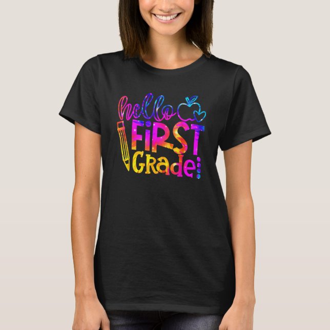 Camiseta First 1st Grade Teacher Kid First Day Back To Scho (Frente)