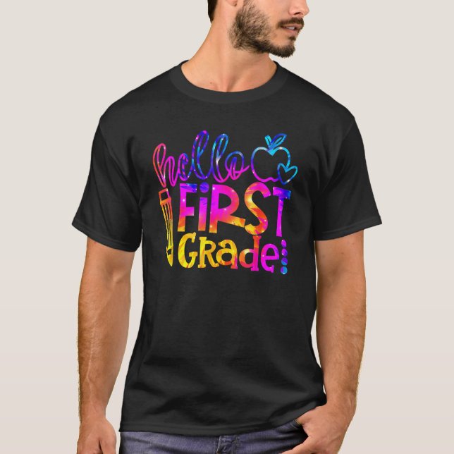 Camiseta First 1st Grade Teacher Kid First Day Back To Scho (Frente)