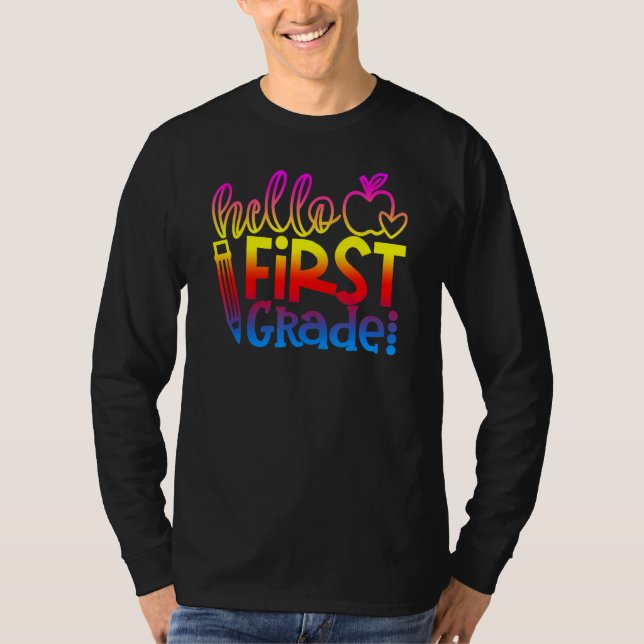 Camiseta First 1st Grade Teacher Kid First Day Back To Scho (Frente)