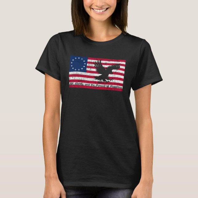 Camiseta First American Betsy Ross Bald Eagle Flag Patrioti (Frente)
