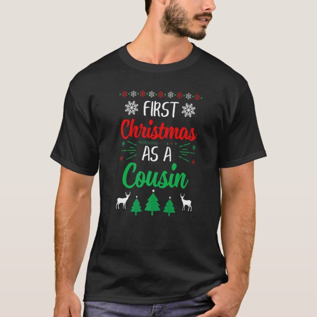 Camiseta First Christmas As A Cousin  Xmas First Time Cousi (Frente)
