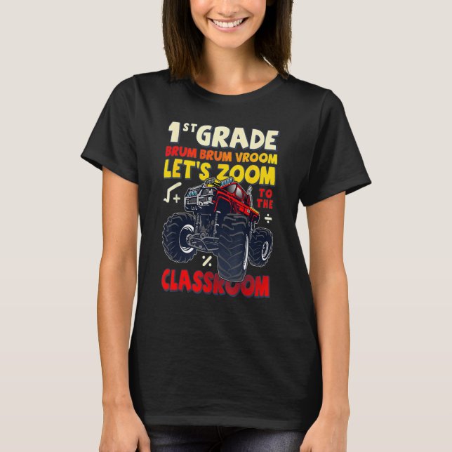 Camiseta First Day of 1st Grade, Back To School, Monster Tr (Frente)