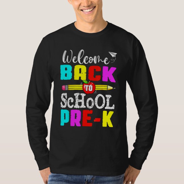 Camiseta First Day Of Back To School Pre K Student Teacher  (Frente)