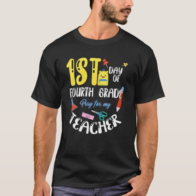 Camiseta First Day Of Fourth 4th Grade Student Back To Scho (Frente)