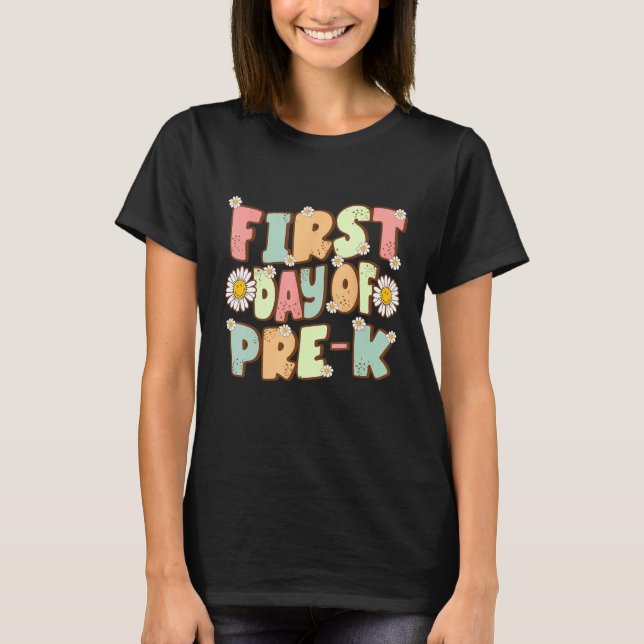 Camiseta First Day Of Pre K Back to school (Frente)