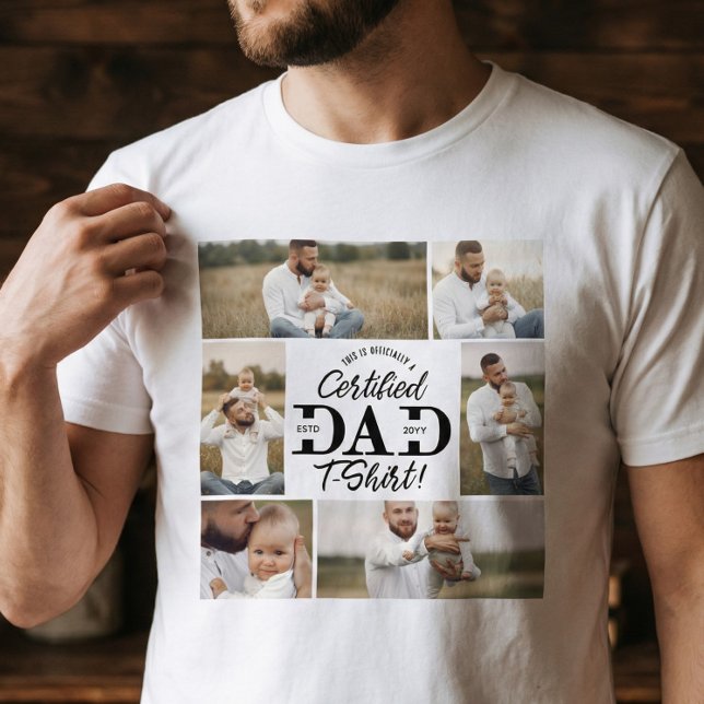 Camiseta First Father’s Day Certified Dad New Dad Photo (First Father’s Day Certified Dad New Dad Photo Tri-Blend Shirt)