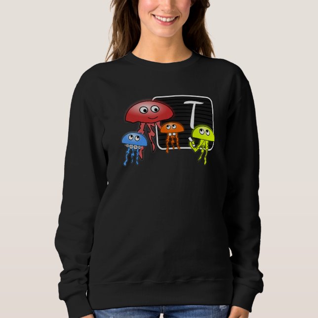 Camiseta First Grader Jellyfish Letter As Monogram (Frente)