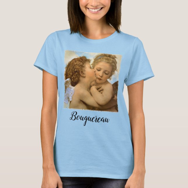 Camiseta First Kiss (detalhe de anjo), de Bouguereau (Frente)