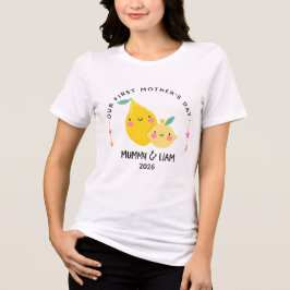 Camiseta First Mother’s Day 2026 Cute Lemon Mom & Baby 