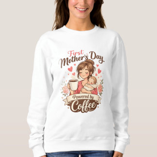 Camiseta First Mother’s Day Fueled by Coffee – New Mom Gift