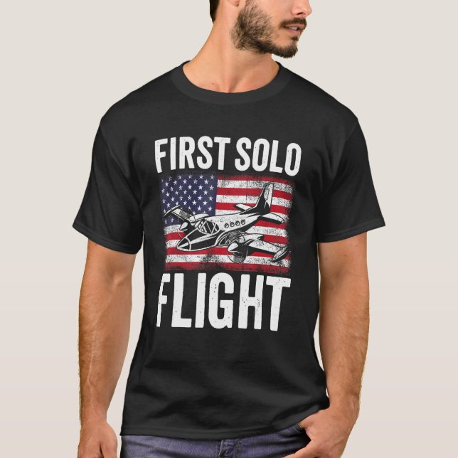 Camiseta First Solo Flight Plane Aircraft Pilot Flight (Frente)