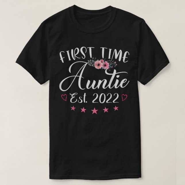 Camiseta First Time Auntie est  (Frente do Design)