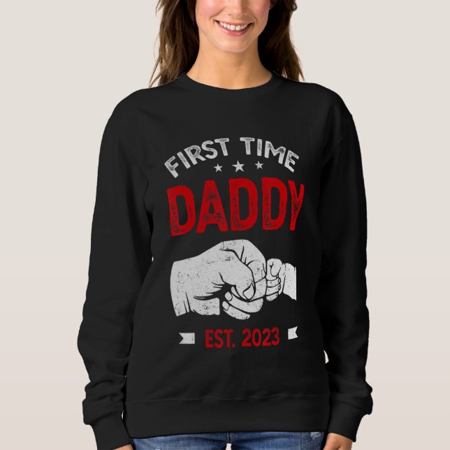 Camiseta First Time Dad 2023 Father s Day Promoted Daddy Me (Frente)