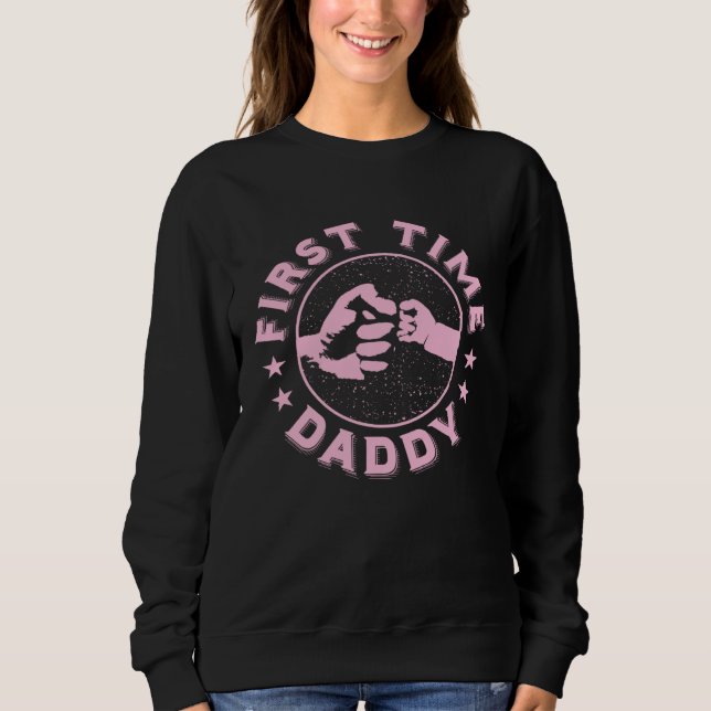 Camiseta First Time Daddy  Fatheru2019s Day  Baby Girl New  (Frente)