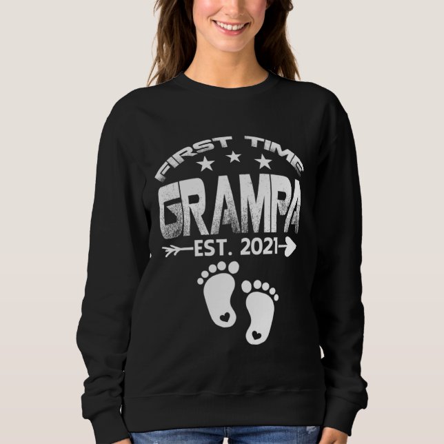 Camiseta First Time Grampa 2021 New Grampa to be  Baby (Frente)