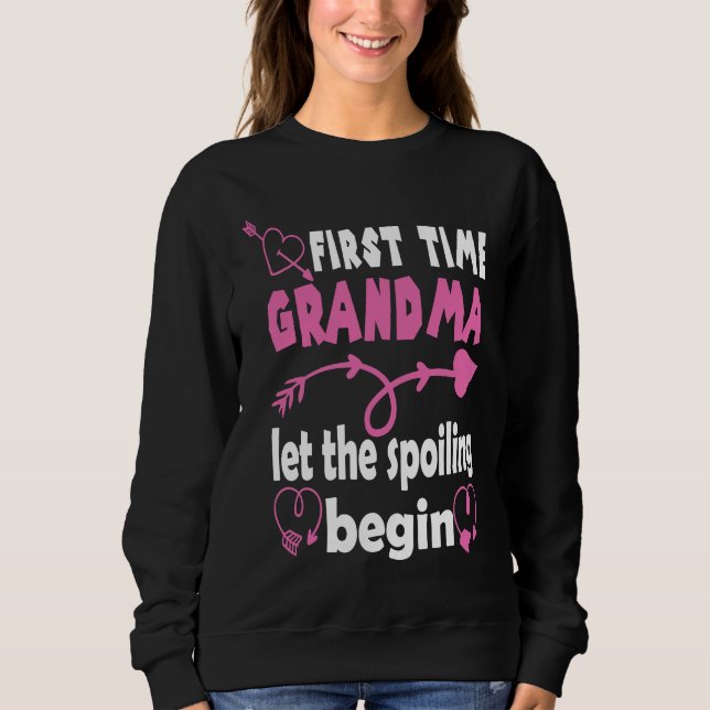 Camiseta First Time Grandma To Be Let The Spoiling Begin Na (Frente)