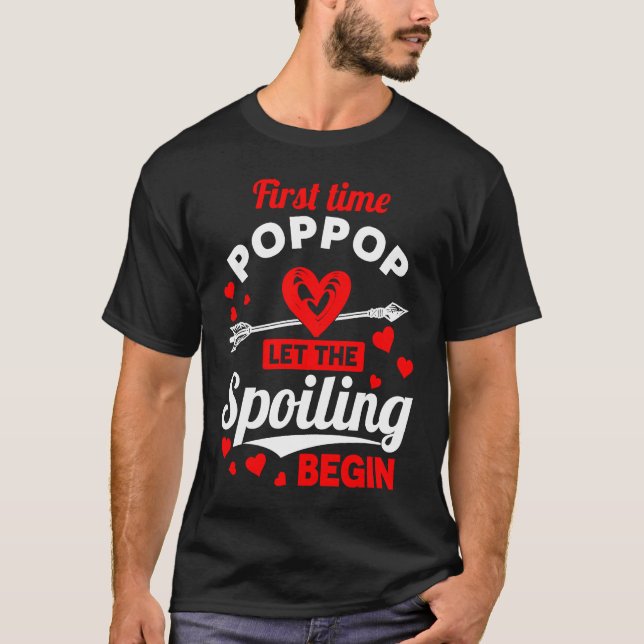 Camiseta First Time Poppop Father's Day Christmas (Frente)