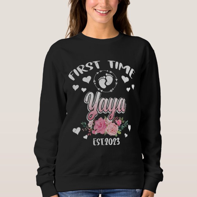 Camiseta First time Yaya 2023 Mommy Mother s Day (Frente)
