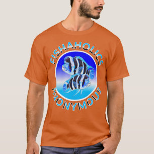 Camiseta Fishaholics Aquarium Anônimos Peixes Frontosa Cich