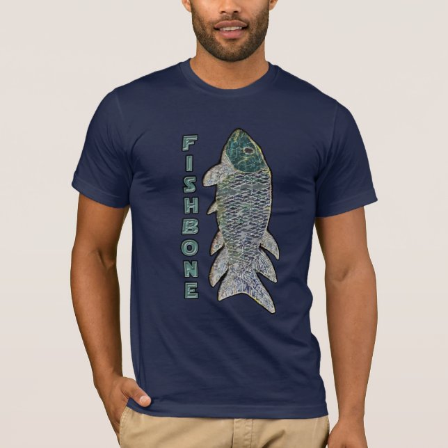Camiseta FishBone com texto vertical (Frente)