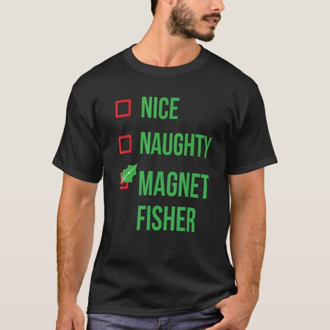 Camiseta Fisher de Ímã Piada de Natal de Pijama (Frente)