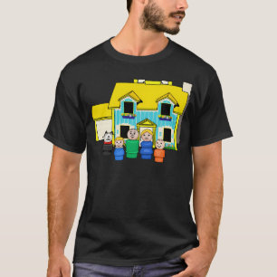 Camiseta Fisher Price Pequena Família De Pessoas Com Casca 