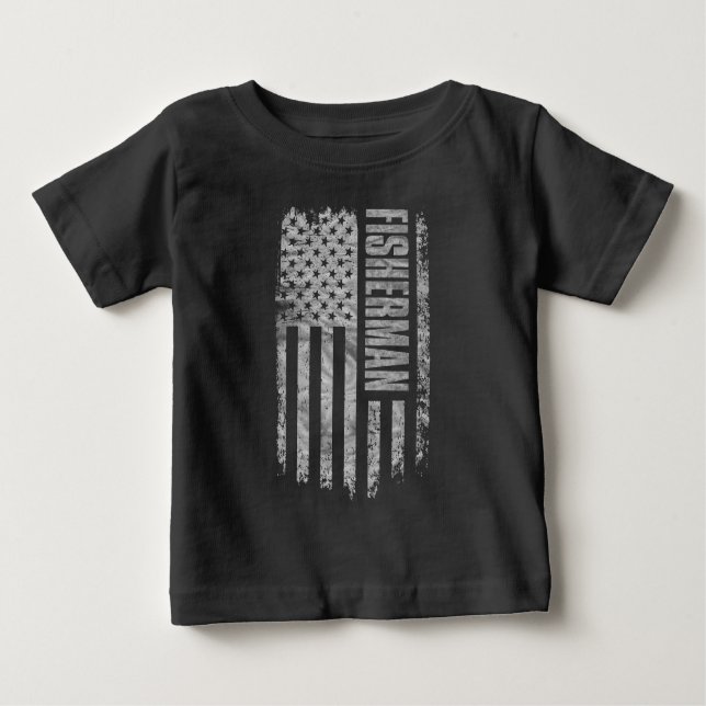 Camiseta Fisherman USA Flag Distressed design (Frente)